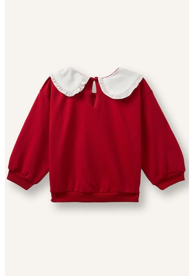 Defacto Disney Minnie Mouse Baskılı Fırfırlı Bebe Yaka Regular Fit Sweatshirt Kız Bebek I2157a526aurd70 Kırmızı-rd70