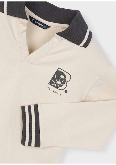 Mayoral Erkek Çocuk Yakalı Sweatshirt Bej