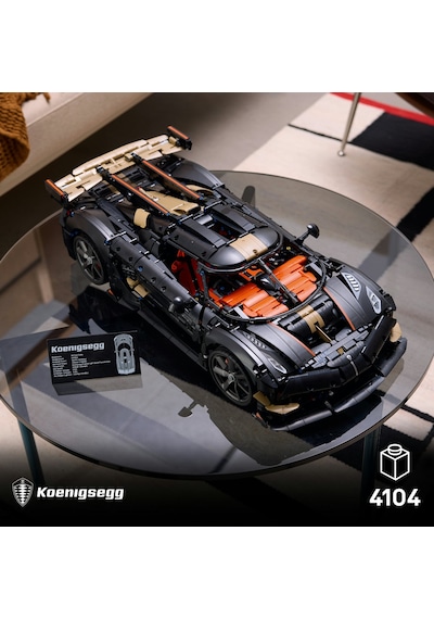 LEGO® Technic Koenigsegg Sadair’s Spear Mega Araba 42232 - Yetişkinler için Mühendislik Modeli Yapım Seti (4104 Parça)