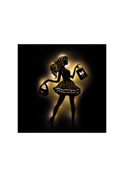 Led Işıklı Kişiselleştirilebilir Kadın Temalı Tablo Laura Dekoratif Gece Lambası Sarı - 737249542 Sarı