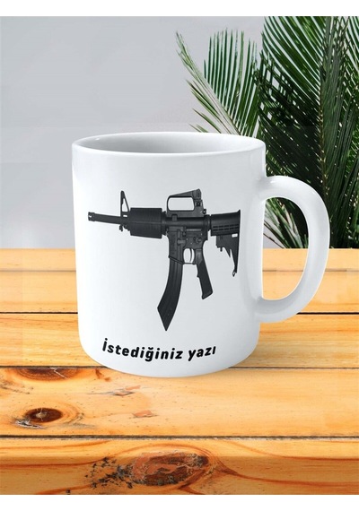 Ar-15 Baskılı Kupa Bardak Kişiye Özel Model 2 Çok Renkli