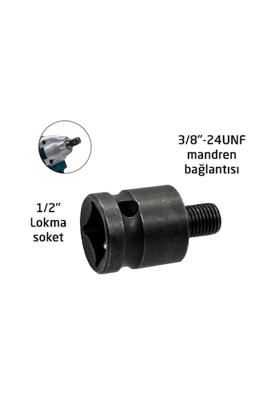 6263 1/2" Somun Sökme Mandren Adaptörü 3/8"-24unf