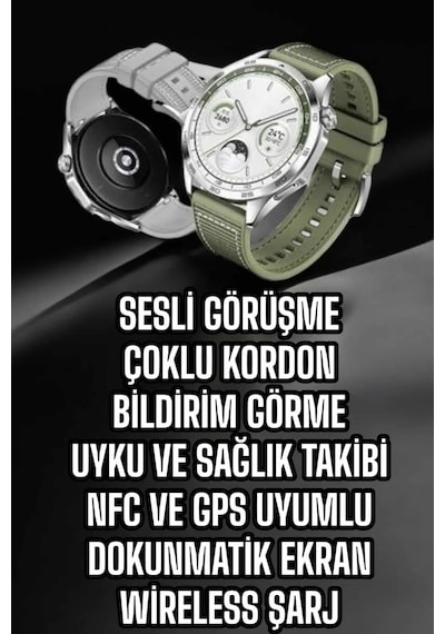 Akıllı Saat Sesli Görüşme Titreşimli Nabız Sensörlü Spor Modları