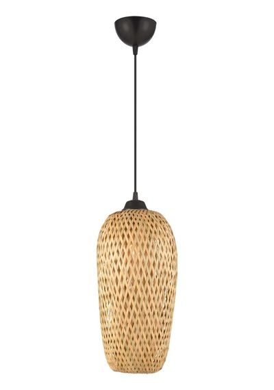 Pedri Tekli Rattan Modern Tasarım Sarkıt Avize Bej
