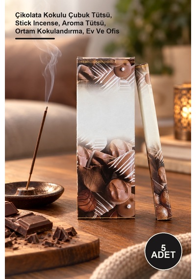 5 Adet Chocolate Aromalı Çubuk Tütsü Çikolata Kokulu Çubuk Tütsü, Stick Incense, Aroma Tütsü, Ortam Kokulandırma, Ev Ve Ofis