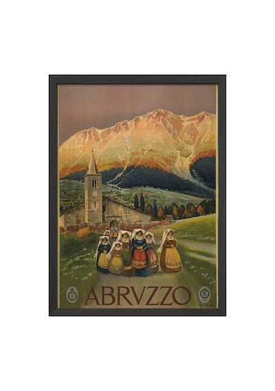 Abrvzzo Siyah Ahşap Çerçeveli Poster, Dekoratif Seyahat Duvar Tablosu
