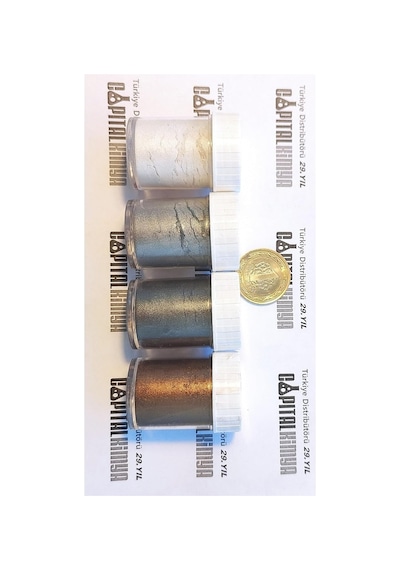 Tr Capital 10g 25ml X4 Renk Toz Metalik Sedef Epoksi Pigment Boya Siyah Ton