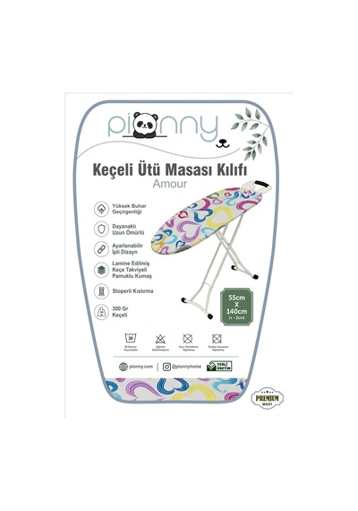 Pionny Keçeli Ütü Masası Kılıfı - 55x140 Cm - Amour Çok Renkli