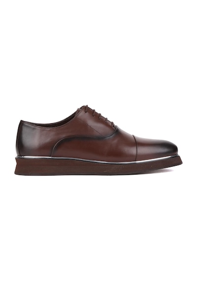 Shoetyle - Kahverengi Deri Bağcıklı Erkek Klasik Ayakkabı 250-2030-785-kahverengi Kahverengi