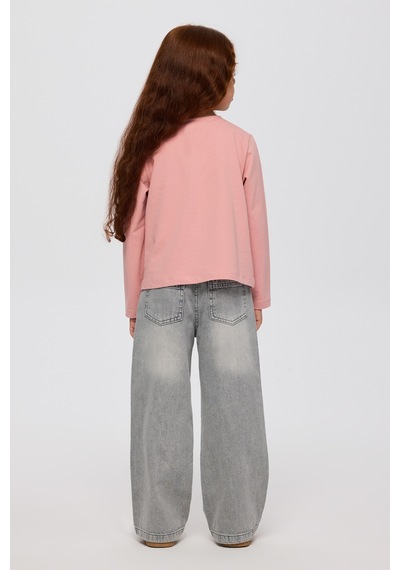 Panço Kız Çocuk Cep Detaylı Düğmeli Örme Pembe Hırka 2521GK82003