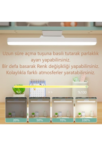 Masa Üstü Dokunmatik 3 Renkli Şarjlı Led Lamba Okuma Lambası Diğer