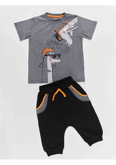 Denokids Summer Fun Erkek Çocuk T-shirt Kapri Takım Çok Renkli