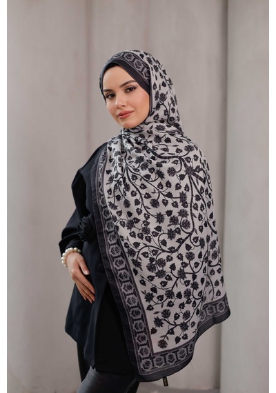 Mimiyum Alya Desen Soft Şal Siyah