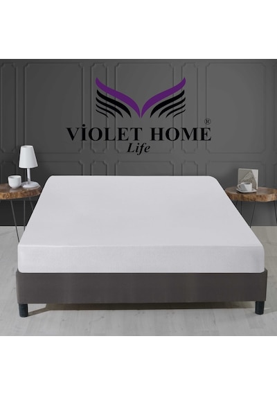 Violethome Sıvı Geçirmez Pamuklu Fitted Alez (Tüm Bedenler) Beyaz