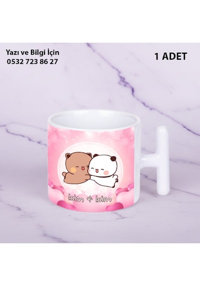 Bubu Dudu Tasarımlı Sevgililer Ve Eşlere İsim Ve Yazı Yazılabilir Renkli Kupa Bardak 1.kalite Baskı Beyaz
