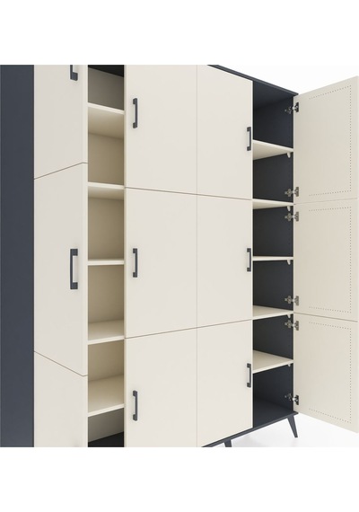 Hyperion Gardrop 10 Raflı 12 Kapaklı 176x44x221 Antrasit-aytaşı Aytaşı Hyperion Gardrop 10 Raflı 12 Kapaklı 176x44x221 Antrasit-aytaşı Aytaşı
