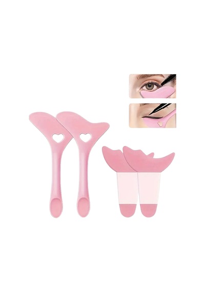 4'lü Göz Makyajı Yardımcı Seti Eyeliner & Kaş Şablon Aparatı Çok Fonksiyonlu Göz Makyajı Aracı