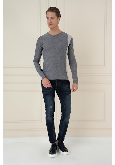 Efor Tr 871 Slim Fit İndigo Klasik Triko Indigo