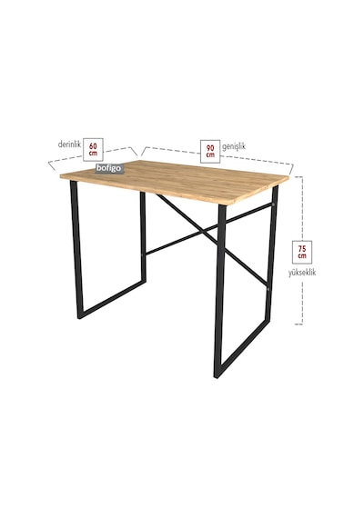 Bofigo 60x90 Cm Çalışma Masası Bilgisayar Masası Çam Açık Kahverengi Bofigo 60x90 Cm Çalışma Masası Bilgisayar Masası Çam Açık Kahverengi