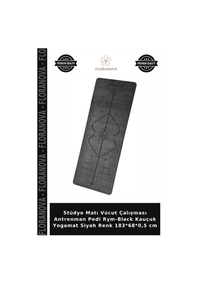 Stüdyo Matı Vücut Çalışması Antrenman Pedi Rym-black Kauçuk Yogamat Siyah Renk 183 68 0,5 Cm