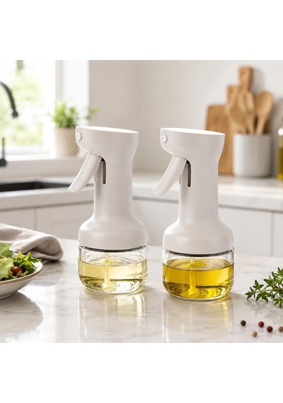 2'li 280 Ml Cam Sprey Yağlık Seti, Tetikli Püskürtmeli Yağ Ve Sirke Şişesi, Salata Mutfak Ve Airfryer Kullanımı Diğer