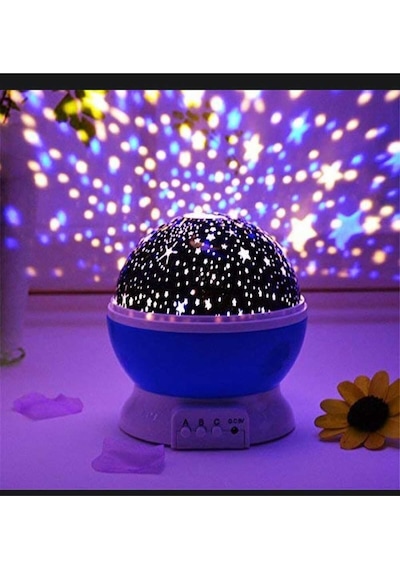 Masa Gece Lambası Yıldız Projektörlü Çocuk Odası Usb Kablolu Pembe
