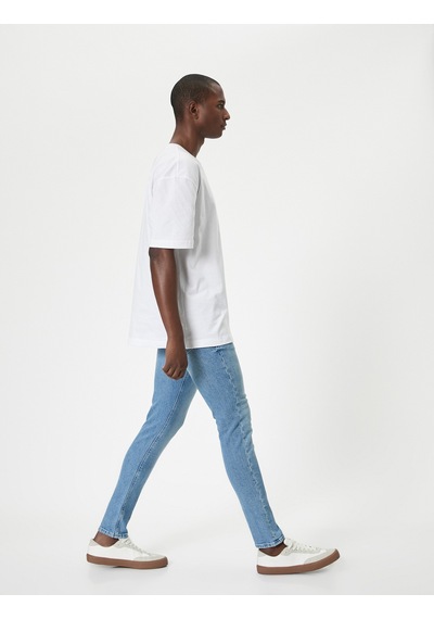 Koton Skinny Fit Kot Pantolon - Michael Jean Açık İndigo 4sam40027nd