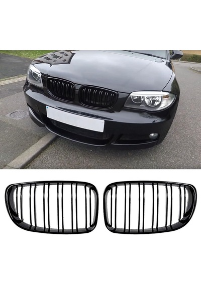 Bmw 1 Serisi E87 Lci 07-11 Uyumlu Pianoblack Çift Çıta Panjur Takımı