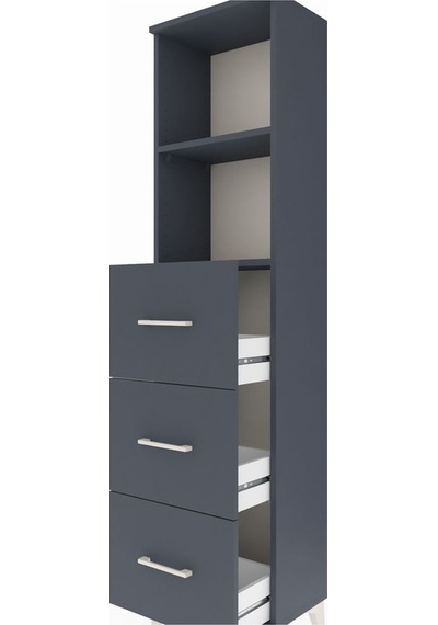Arges Dolap 2 Raflı 3 Çekmeceli 44x30x182 Antrasit-antrasit Antrasit