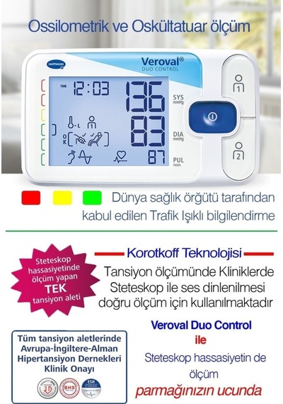 Tansiyon Aleti, Veroval Duo Control, Osilometrik Ve Oskültatuar Ölçüm