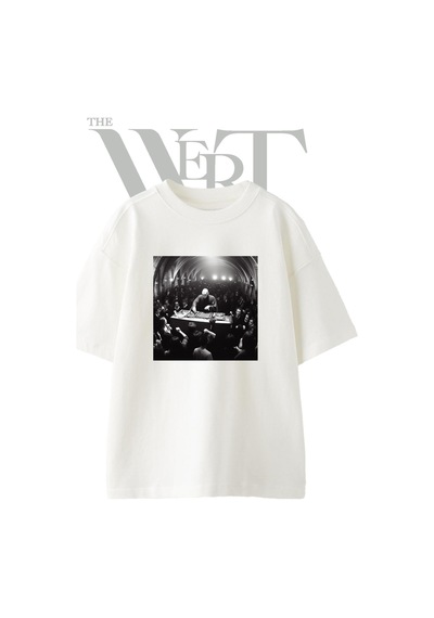 Thewert Dj Lord Kel Adam Tasarım Baskılı Ünisex Beyaz Oversize T-shirt