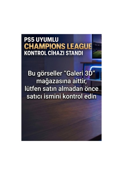 Ps5 Dualsense Oyun Kolu Standı 3d Baskı Futbol Topu Kol Tutucu Dekoratif Şampiyonlar Ligi Stand