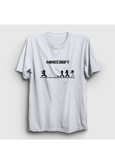 Presmono Unisex Arrows Minecraft T-shirt Beyaz
