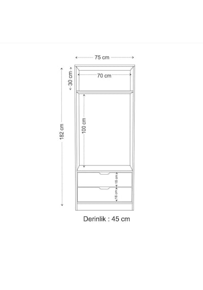 Moderno Mini 2 Kapaklı 2 Çekmeceli Gardırop Kompakt Tasarım, Modern Görünüm Atlantik Çam Moderno Mini 2 Kapaklı 2 Çekmeceli Gardırop Kompakt Tasarım, Modern Görünüm Atlantik Çam