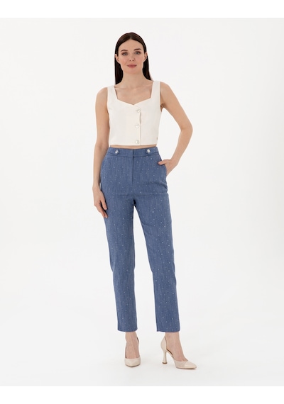 Pierre Cardin Kadın İndigo Pantolon 50306487-vr028 Indigo