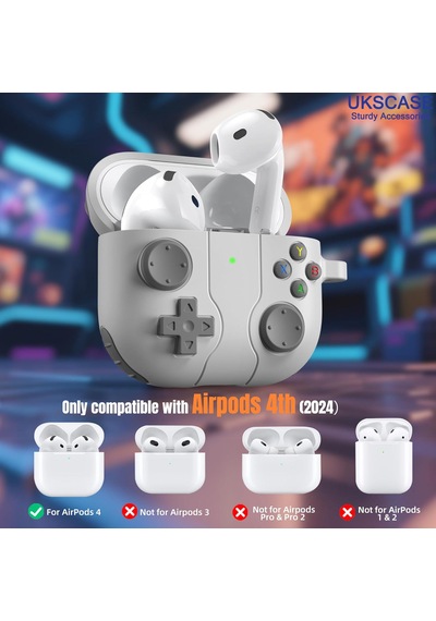 Ukscase Apple Uyumlu AirPods 4 Nesil 2024 Oyun Kolu Tasarımlı Silikon Kılıf