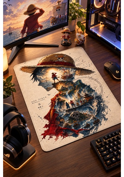 50x40 Cm One Piece Luffy Desenli Gaming Oyuncu Mouse Pad Kaymaz Taban Büyük Fare Altlığı