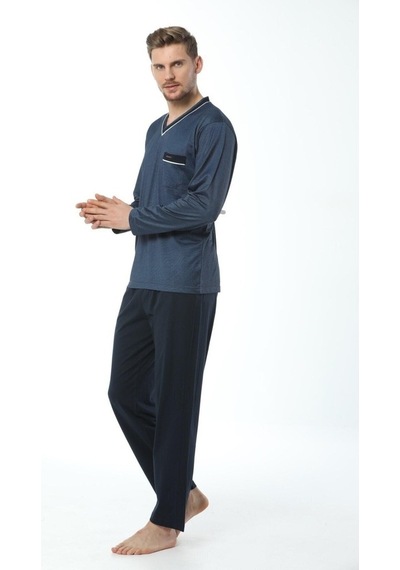 Kly 7105 Erkek V Yaka Pijama Takımı