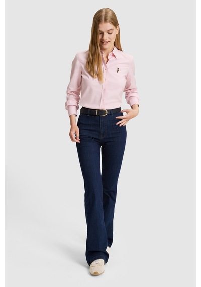U.S. Polo Assn. Kadın Açık Pembe Uzun Kollu Basic Gömlek 50329503-vr078 Acık Pembe