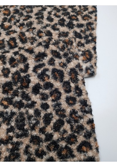 Leopar Desenli Buklet Kumaş
