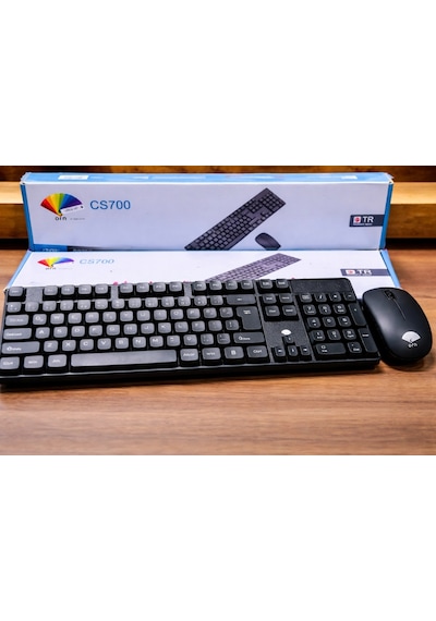 Orn Cs700 Kablosuz Türkçe Siyah Q Klavye Ve Mouse Set Lazer