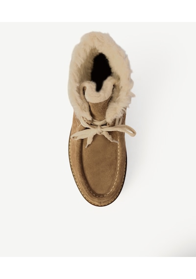 Yargıcı Kürklü Dikiş Detaylı Süet Bot 26kkay4025x 025 Vizon