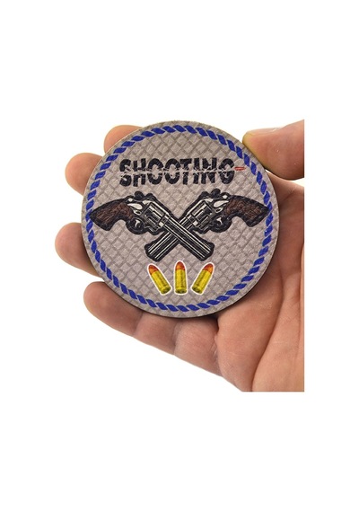 Rovelver Tabanca Shooting - Cırt - Patch - Peç - Arma - 8 Cm Açık Gri