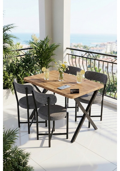 Mutfak Masası 4 Sandalyeli Set 110x70 Cm Modern Bahçe Cafe Masa Takımı 4 Kişilik Tedy 9881 Anstrasit Gri Mutfak Masası 4 Sandalyeli Set 110x70 Cm Modern Bahçe Cafe Masa Takımı 4 Kişilik Tedy 9881 Anstrasit Gri