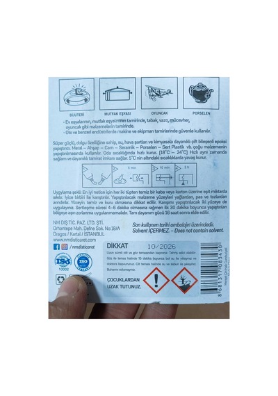 Cam Yapıştırıcı 2k Güçlü Epoksi Yapıştırıcısı Metal Plastik Cam Dekoratif Işler Için 15+15 Gr