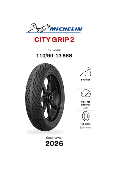 Michelin City Grip 2 110/90-13 56s Ön Motosiklet Lastiği