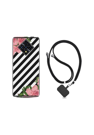 Infinix Zero 8 Kılıf Boyun Askılı Strip Flowers 2 1409