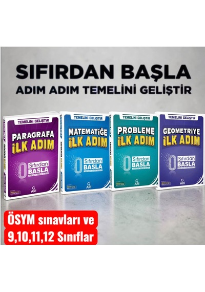 Arı Yayınları 2027 Tyt-ayt-kpss-yks-lise Tüm Adaylar Sıfırdan Başlangıç Paragraf-matematik-geometri-problemler Seti