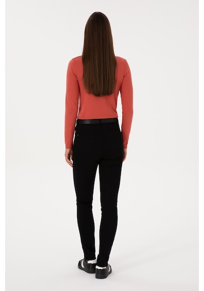 U.S. Polo Assn. Kadın Siyah Toohpick Fit Kanvas Pantolon 50309156-VR046