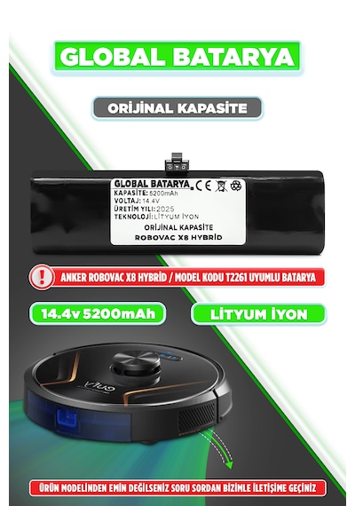 Anker Eufy Robovac X8 Hybrid Uyumlu Batarya 5200mah